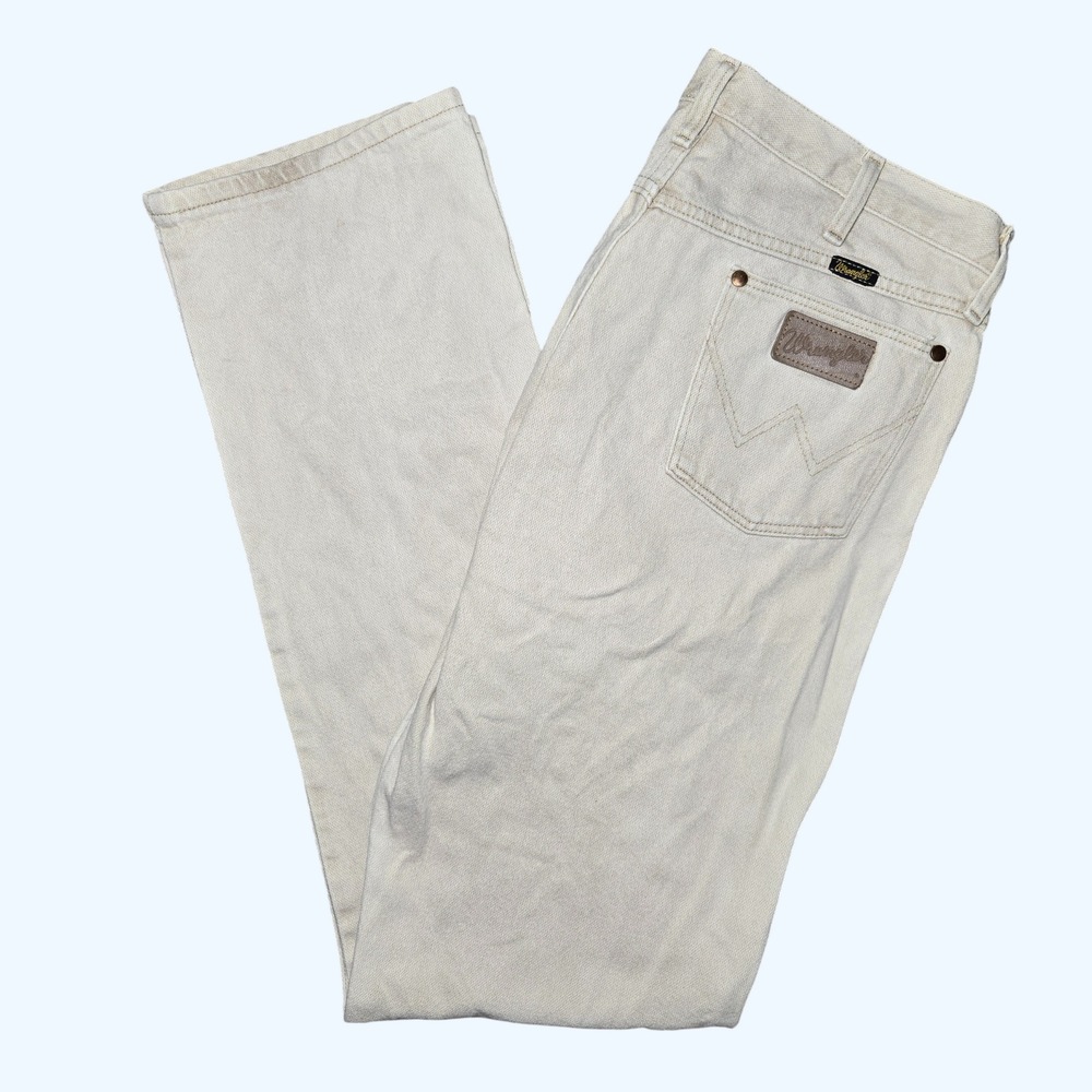 Wrangler Cowboy Cut Original Fit Jeans Mens 36x36 Cream Tan Khaki 13MWZ Denim
